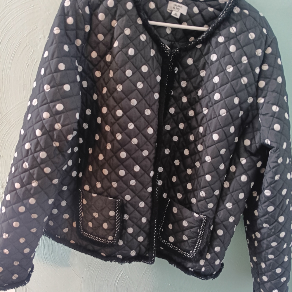 Polka Dot Quilted Women's Puffer Jacket